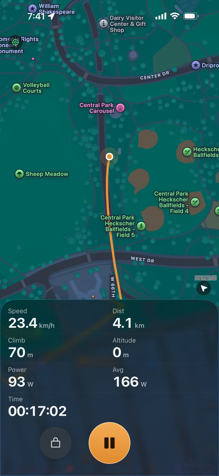 Contour live ride recording — speed, elevation and distance at a glance